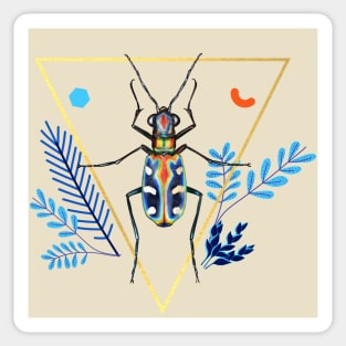 Tiger Beetle Art Sticker